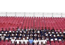 MFA Elite Football Academy Concludes Successful 2025-26 Season Young players of the MFA Elite Football Academy pose with coaches, officials, and parents during the 2025–26 season completion certificate distribution ceremony at RG Stadium, Mualpui, Aizawl, on June 6, 2026.