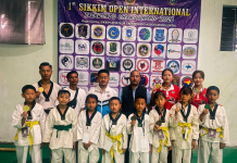 Nagaland Taekwondo Team Returns with 8 Medals Nagaland Taekwondo Association athletes and officials pose with medals won at the 1st Sikkim Open International Taekwondo Championship in Gangtok, Sikkim.