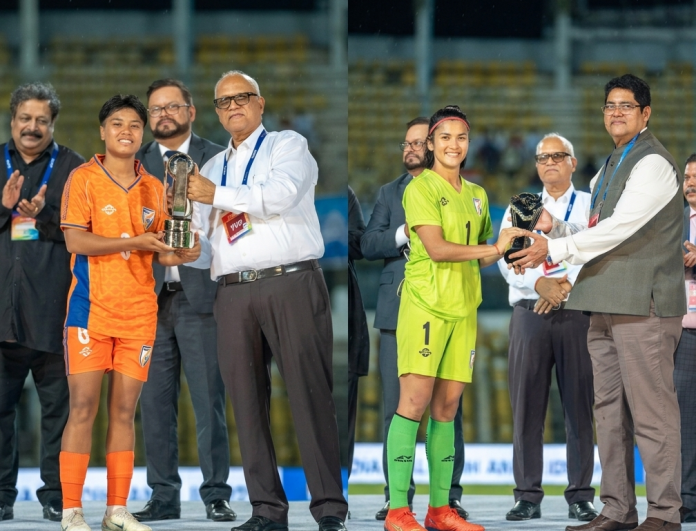Sanfida Nongrum and Panthoi Chanu Sanfida Nongrum and Panthoi Chanu lead India to the 2026 SAFF Women's Championship title.