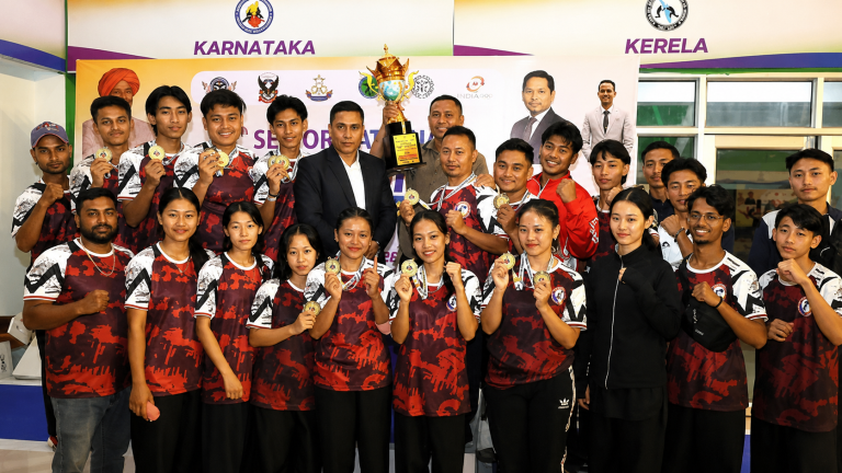 Nagaland team celebrates overall championship win at 14th Senior National Pencak Silat Championship 2026